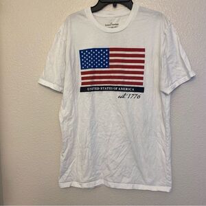 General Standard Patriotic Men's Flag Est. 1 776 USA America White t shirt M